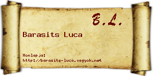 Barasits Luca névjegykártya
